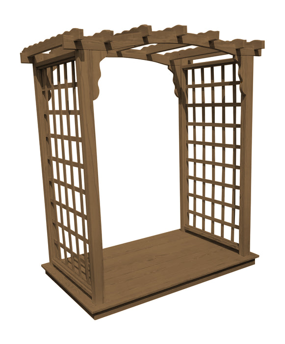 Amish-Made 6' Pine Arbor with Deck - Available in 4 Styles, 10 Colors