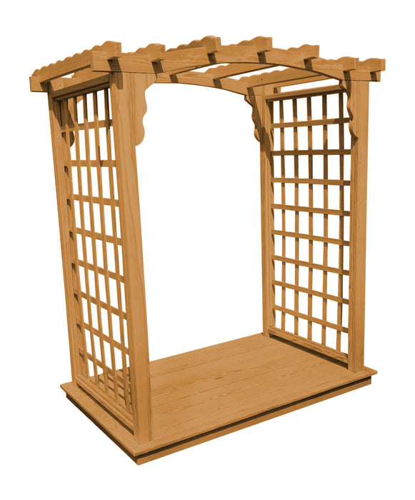 Amish-Made 6' Pine Arbor with Deck - Available in 4 Styles, 10 Colors