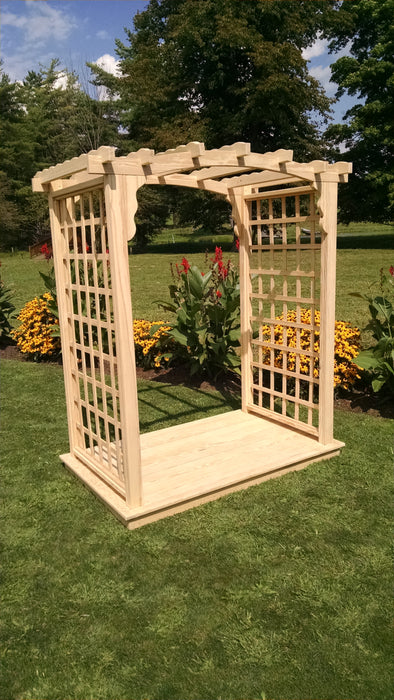 Amish-Made 6' Pine Arbor with Deck - Available in 4 Styles, 10 Colors