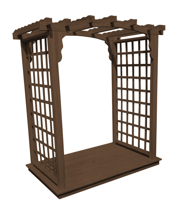 Amish-Made 6' Pine Arbor with Deck - Available in 4 Styles, 10 Colors