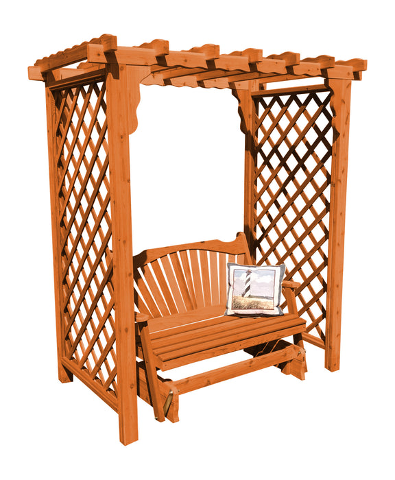 Amish-Made 6' Cedar Arbor with Glider - Available in 4 Styles, 9 Colors