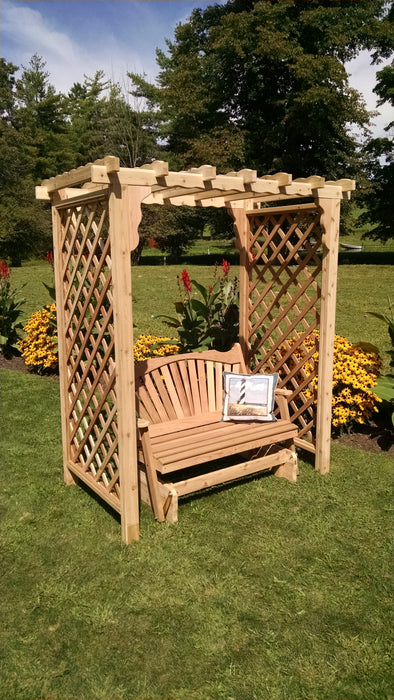 Amish-Made 6' Cedar Arbor with Glider - Available in 4 Styles, 9 Colors