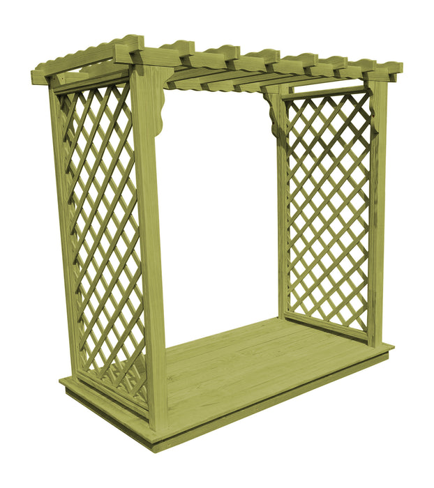 Amish-Made 6' Pine Arbor with Deck - Available in 4 Styles, 10 Colors