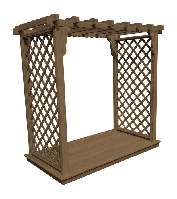 Amish-Made 6' Pine Arbor with Deck - Available in 4 Styles, 10 Colors