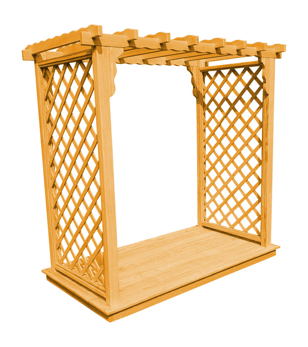 Amish-Made 6' Pine Arbor with Deck - Available in 4 Styles, 10 Colors