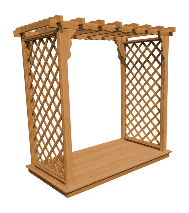 Amish-Made 5' Pine Arbor with Deck - Available in 4 Styles, 10 Colors