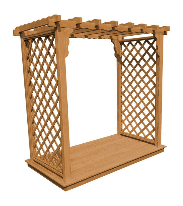 Amish-Made 6' Pine Arbor with Deck - Available in 4 Styles, 10 Colors