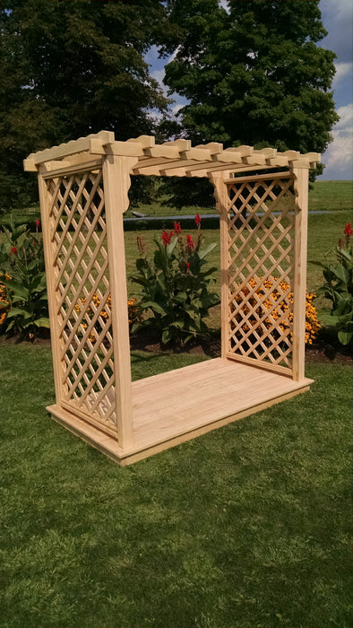 Amish-Made 6' Pine Arbor with Deck - Available in 4 Styles, 10 Colors