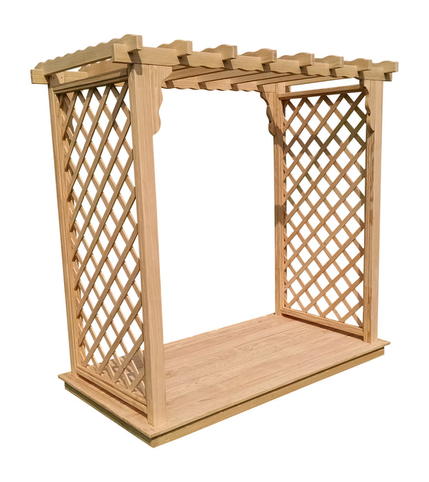 Amish-Made 6' Pine Arbor with Deck - Available in 4 Styles, 10 Colors