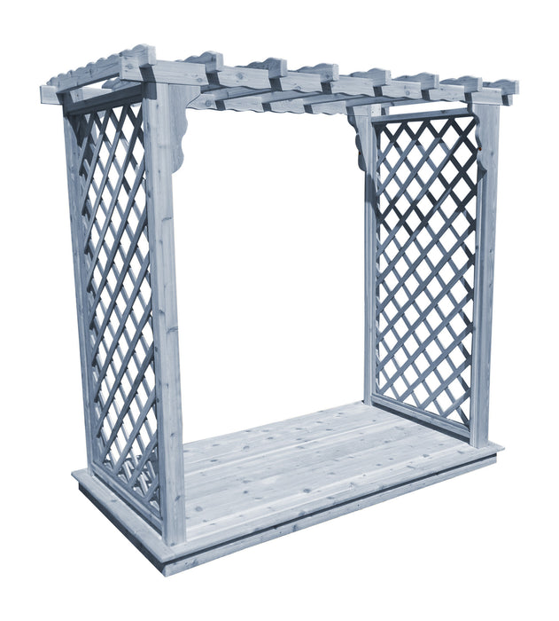 Amish-Made 6' Cedar Arbor with Deck - Available in 4 Styles, 9 Colors