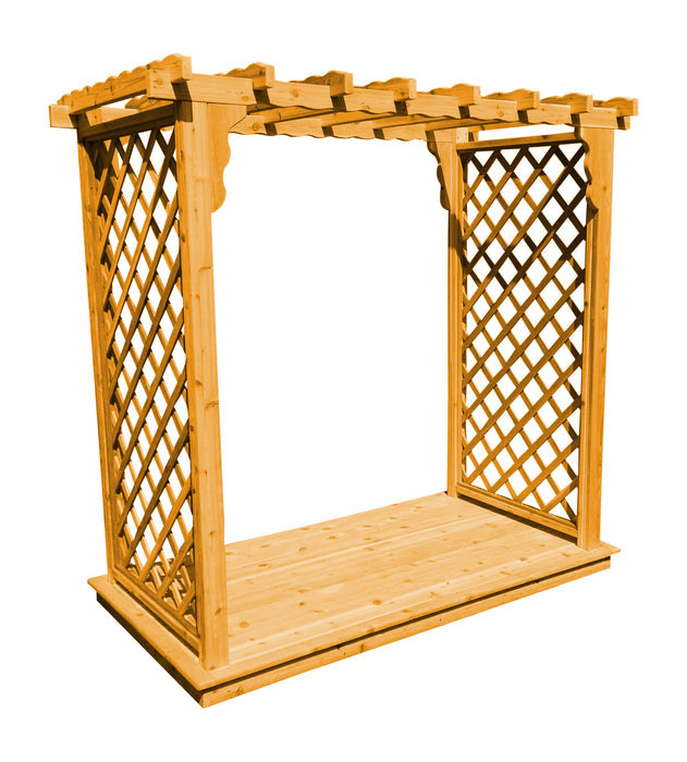 Amish-Made 5' Cedar Arbor with Deck - Available in 4 Styles, 9 Colors