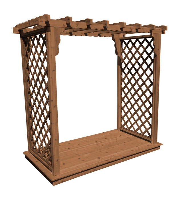 Amish-Made 4' Cedar Arbor with Deck - Available in 4 Styles, 9 Colors
