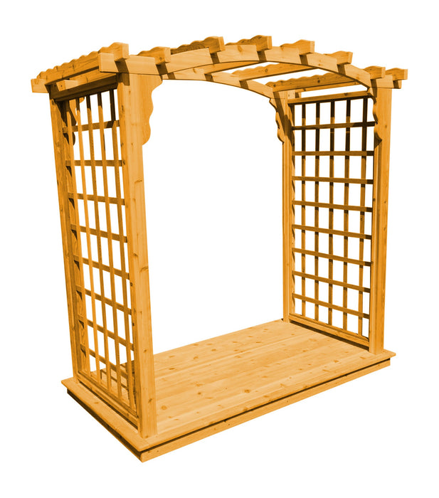 Amish-Made 4' Cedar Arbor with Deck - Available in 4 Styles, 9 Colors