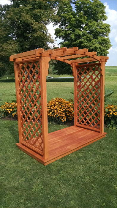 Amish-Made 6' Pine Arbor with Deck - Available in 4 Styles, 10 Colors