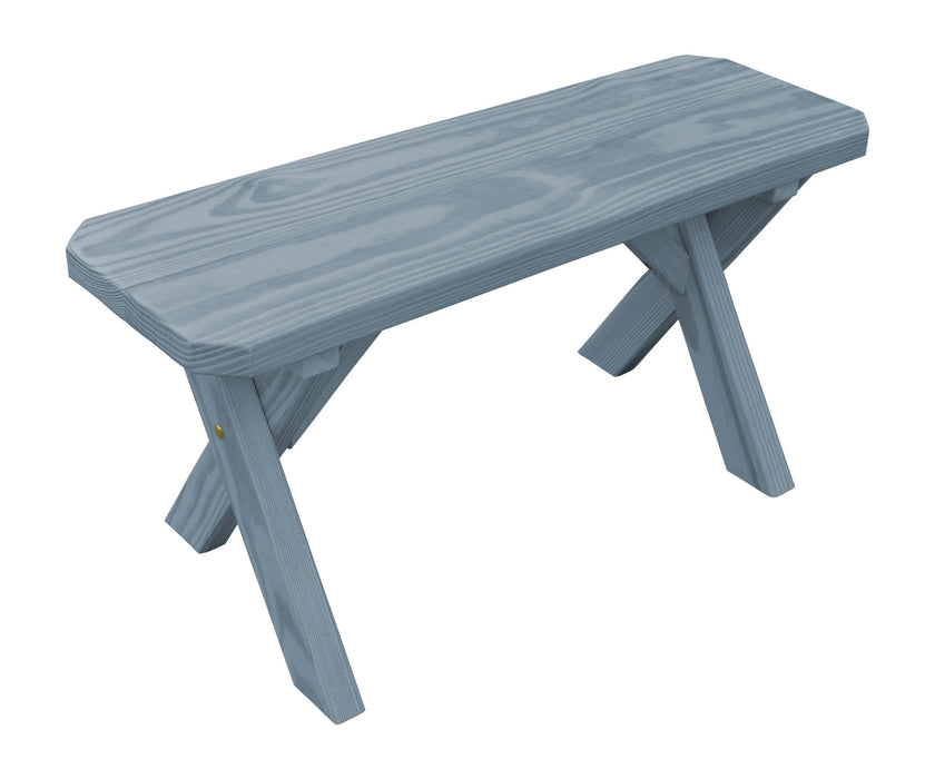 A&L Furniture Co. Amish-Made Stained Pine Cross-Leg Benches
