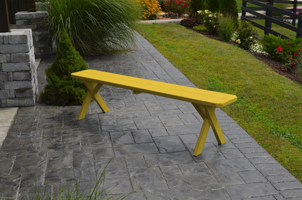 A&L Furniture Co. Amish-Made Stained Pine Cross-Leg Benches