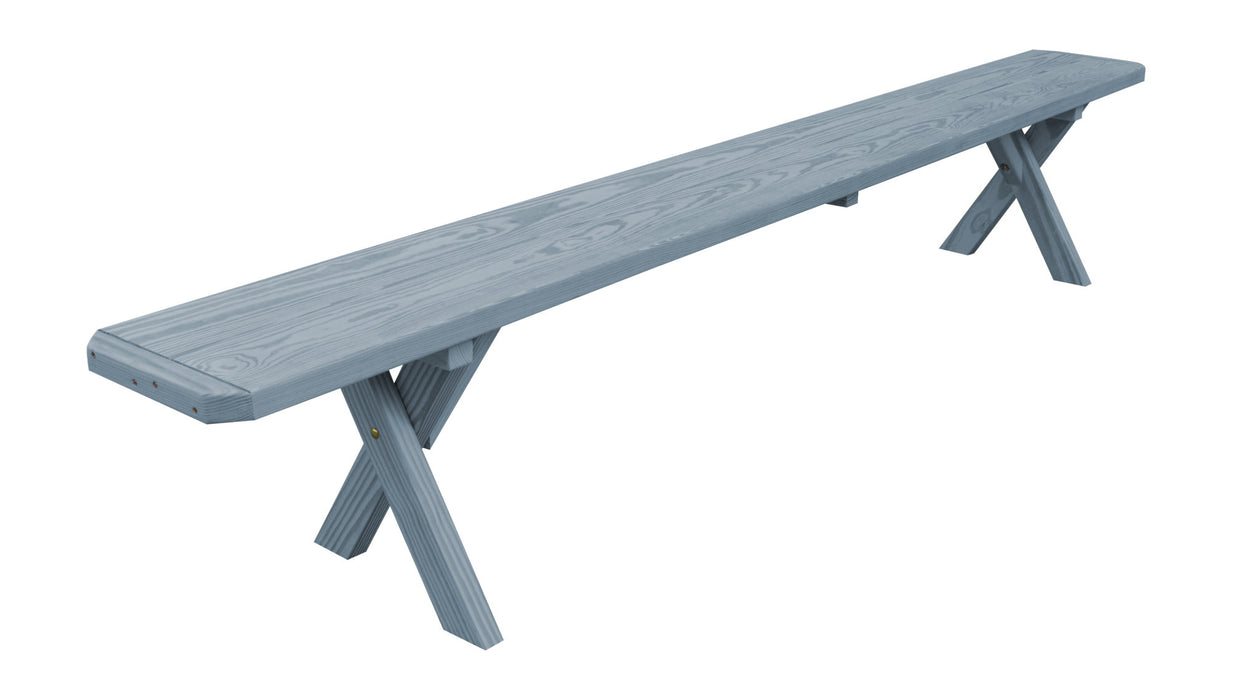 A&L Furniture Co. Amish-Made Stained Pine Cross-Leg Benches