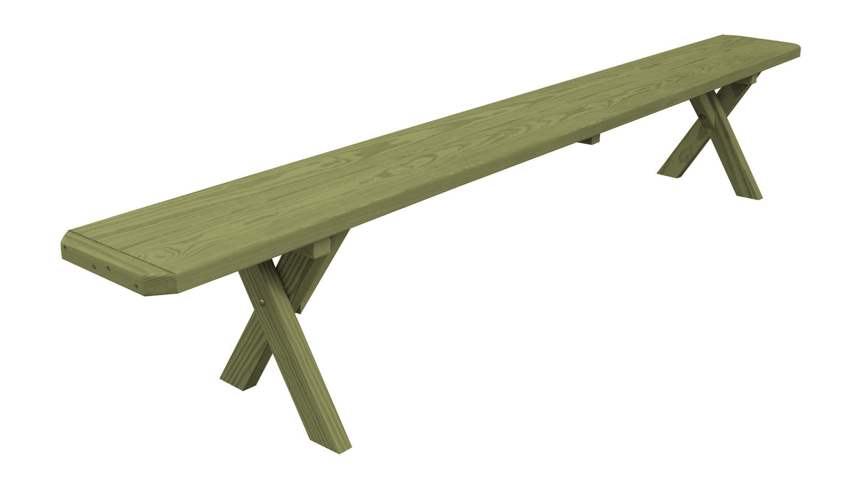 A&L Furniture Co. Amish-Made Stained Pine Cross-Leg Benches