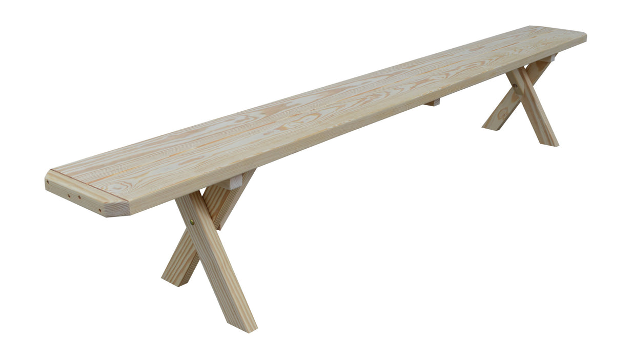 A&L Furniture Co. Amish-Made Stained Pine Cross-Leg Benches