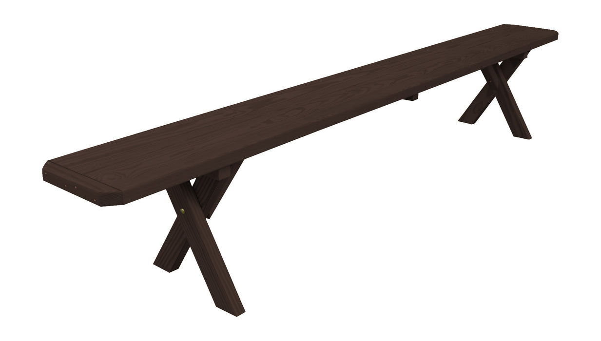 A&L Furniture Co. Amish-Made Stained Pine Cross-Leg Benches