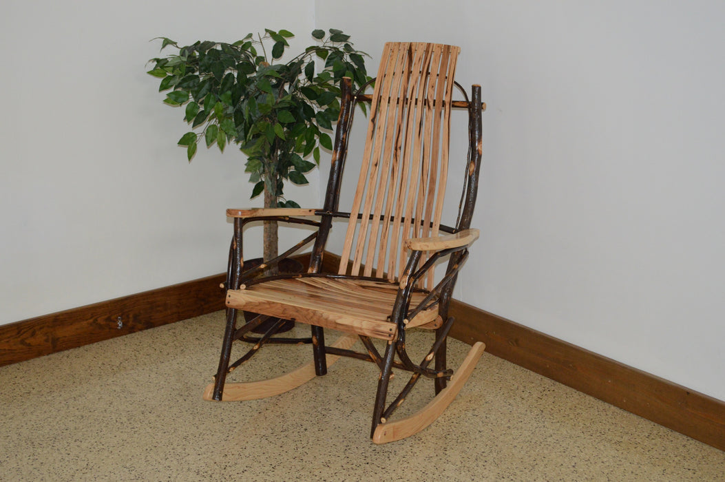 A&L Furniture Co. Amish-Made Hickory Large 9-Slat Rocker