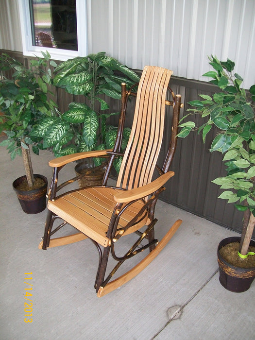 A&L Furniture Co. Amish-Made Hickory 7-Slat Rocker