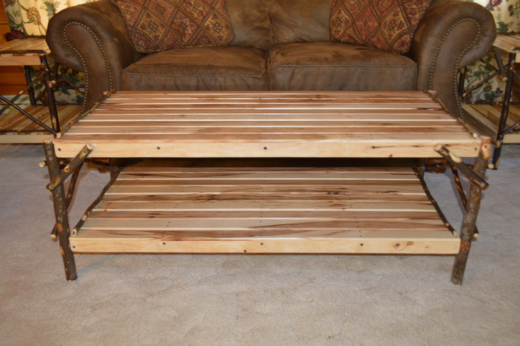 A&L Furniture Co. Hickory Coffee Table with Shelf