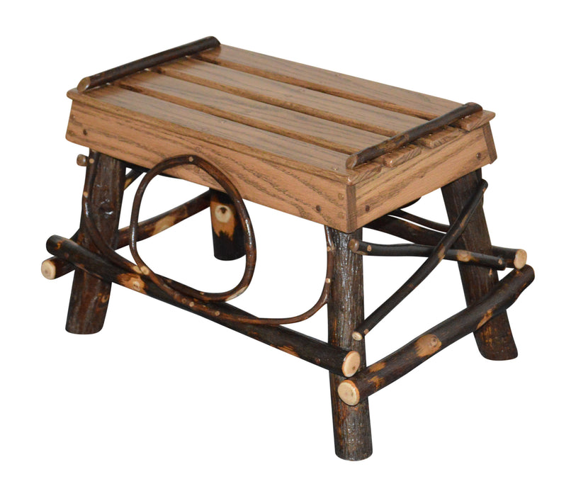 A&L Furniture Co. Amish-Made Hickory Foot Stool