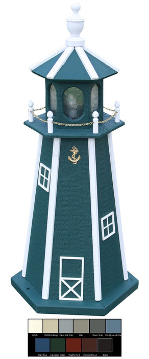 Amish-Made Painted Wooden Lighthouses with Lighting