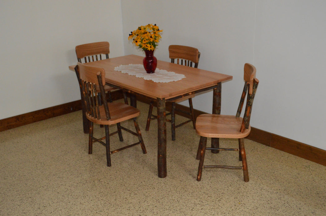 A&L Furniture Co. Amish-Made Hickory 5-Piece Farm Table Sets