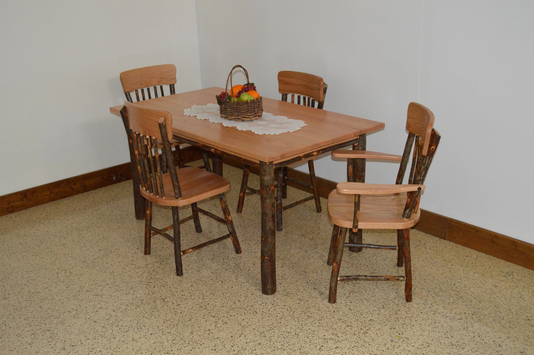 A&L Furniture Co. Amish-Made Hickory 5-Piece Farm Table Sets