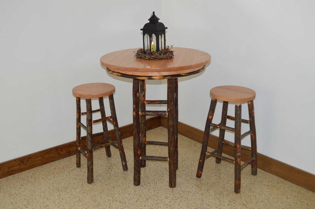 A&L Furniture Co. Amish-Made Hickory 3-Piece Bar Table Sets