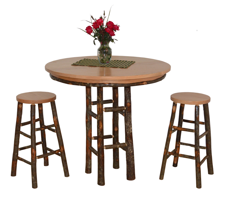 A&L Furniture Co. Amish-Made Hickory 3-Piece Bar Table Sets