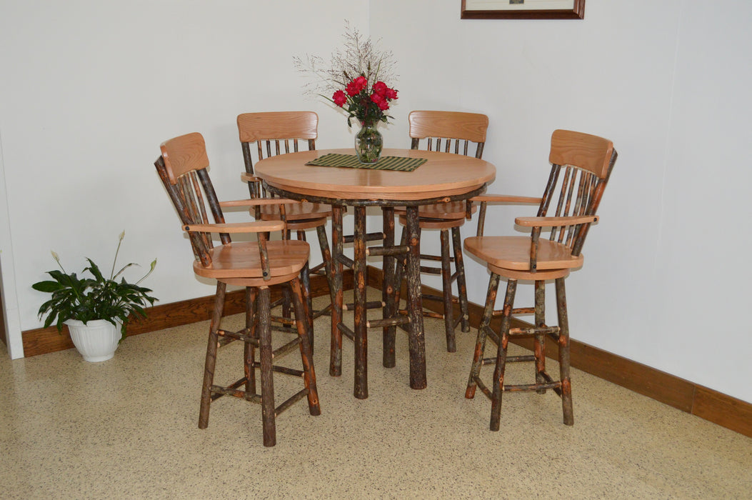 A&L Furniture Co. Amish-Made Hickory 5-Piece Bar Table Sets