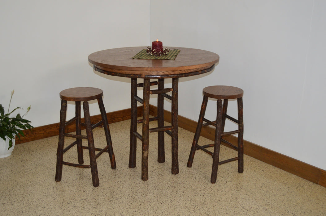 A&L Furniture Co. Amish-Made Hickory 3-Piece Bar Table Sets
