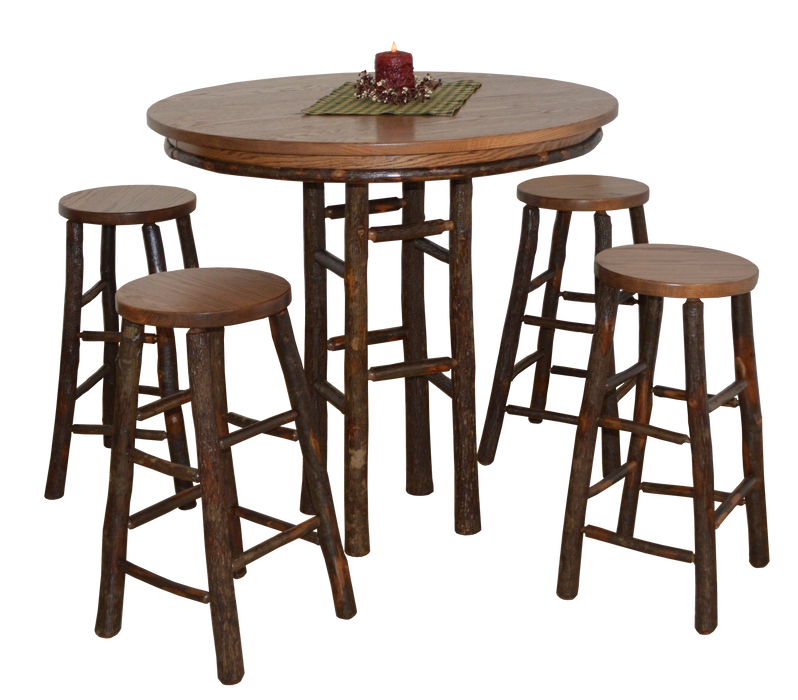 A&L Furniture Co. Amish-Made Hickory 5-Piece Bar Table Sets