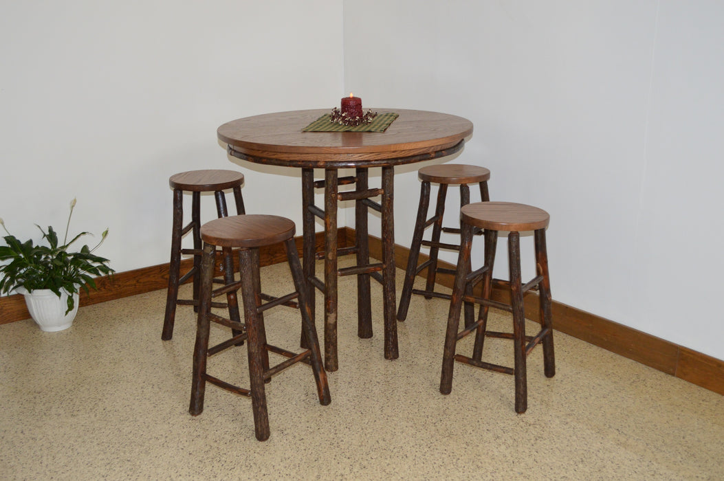A&L Furniture Co. Amish-Made Hickory 5-Piece Bar Table Sets