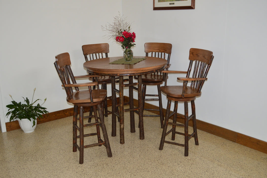 A&L Furniture Co. Amish-Made Hickory 5-Piece Bar Table Sets