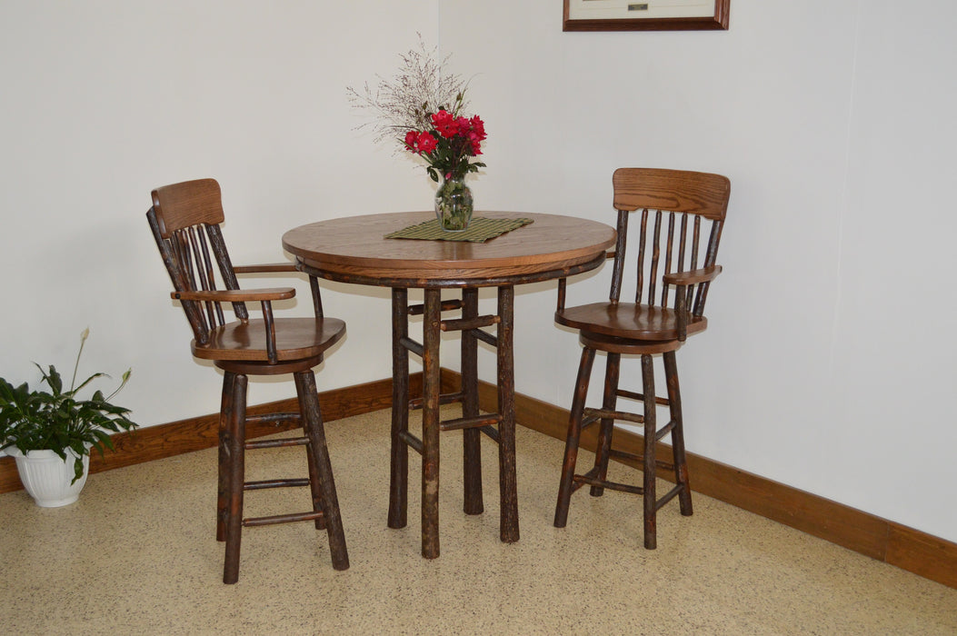 A&L Furniture Co. Amish-Made Hickory 3-Piece Bar Table Sets