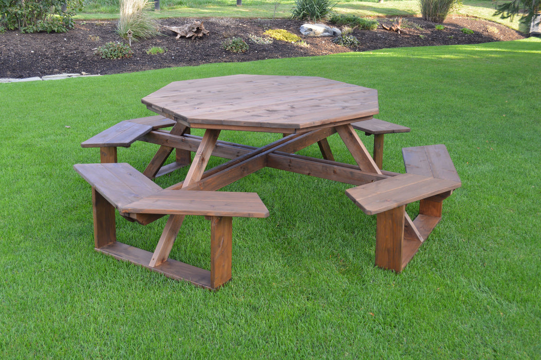 A&L Furniture Co. 54" Amish-Made Octagonal Cedar Walk-In Picnic Tables