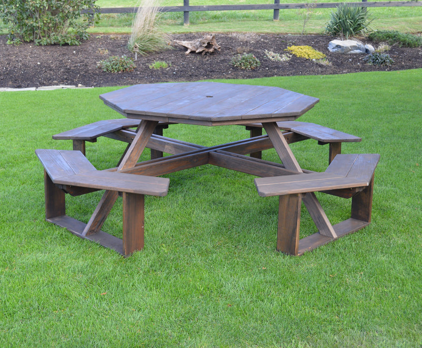 A&L Furniture Co. 54" Amish-Made Octagonal Pressure-Treated Pine Walk-In Picnic Tables