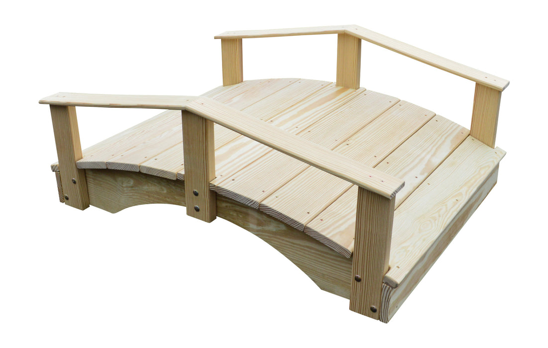 Amish-Made Weight-Bearing Yellow Pine Oriental Garden Bridges
