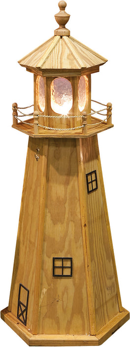 Amish-Made Stained Wooden Lighthouses with Lighting