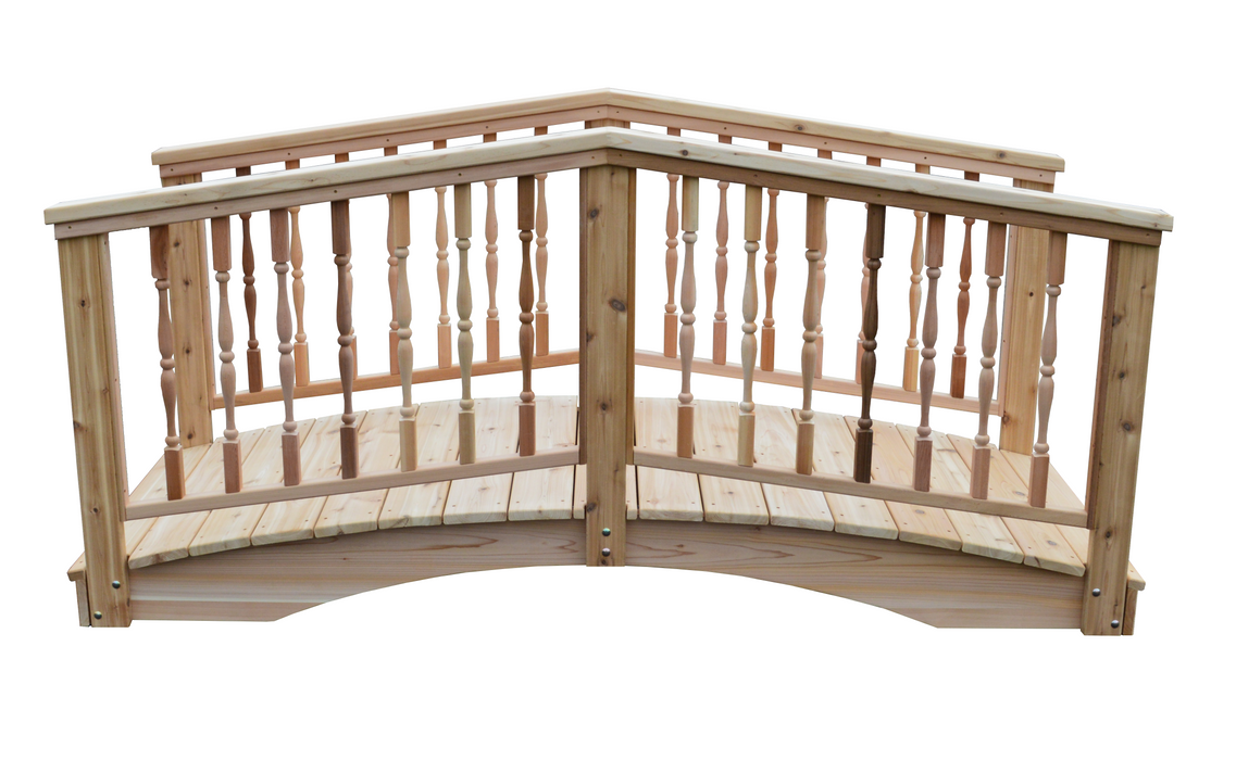 Amish-Made Weight-Bearing Cedar Spindle Garden Bridges