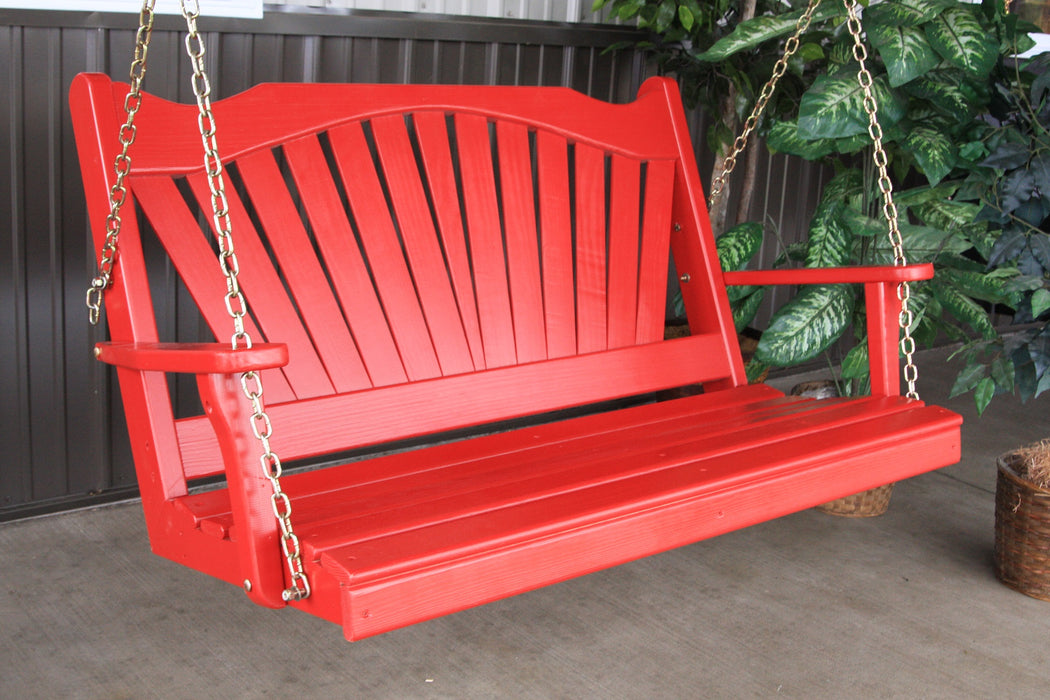 A&L Furniture Co. Amish-Made Pine Fanback Porch Swings