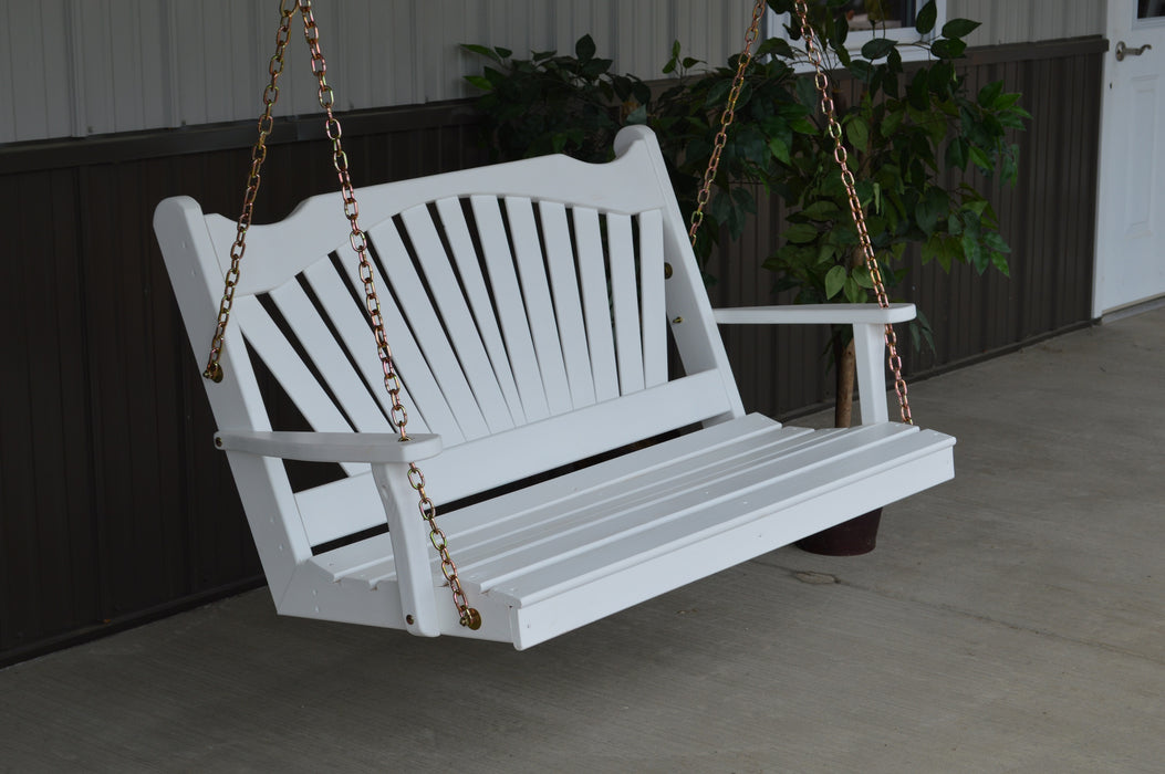 A&L Furniture Co. Amish-Made Pine Fanback Porch Swings