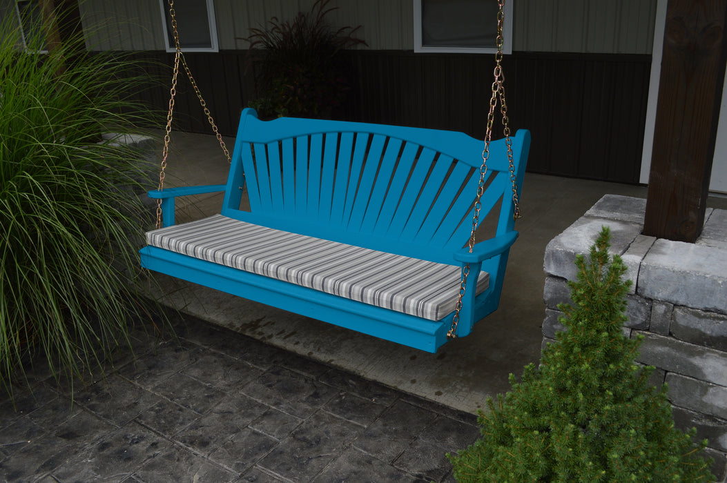 A&L Furniture Co. Amish-Made Pine Fanback Porch Swings