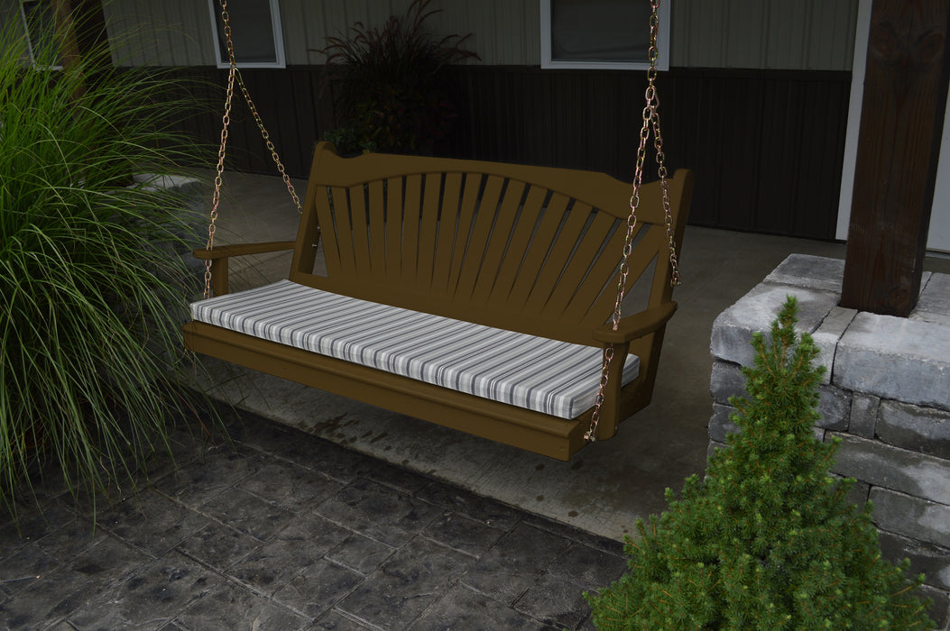 A&L Furniture Co. Amish-Made Pine Fanback Porch Swings