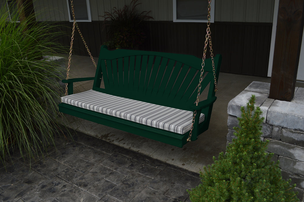 A&L Furniture Co. Amish-Made Pine Fanback Porch Swings