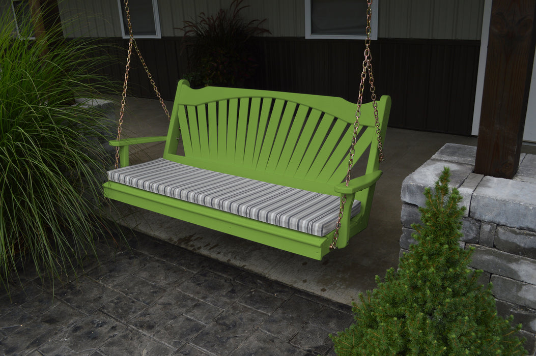 A&L Furniture Co. Amish-Made Pine Fanback Porch Swings
